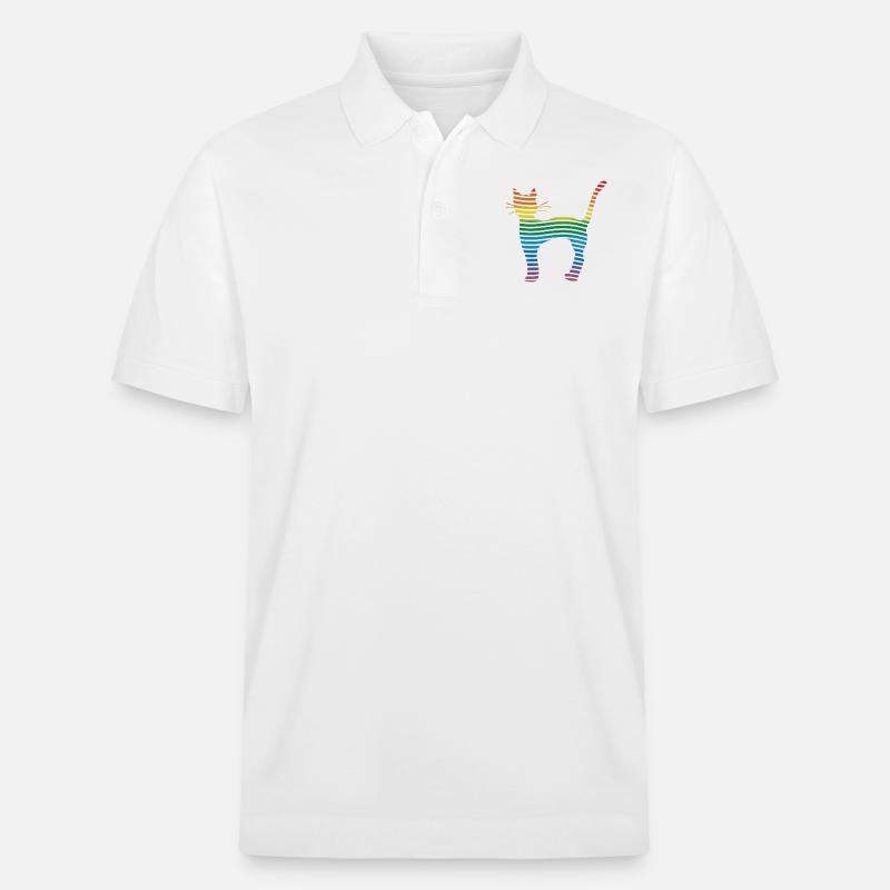Katze - Stanley/Stella Unisex Bio-Poloshirt PREPSTER - Weiß