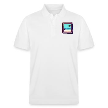 Bilderrahmen Urlaub Meer Aussicht - Stanley/Stella Unisex Bio-Poloshirt PREPSTER - Weiß - Vorne - Roxy (174cm) & Andy (188cm)