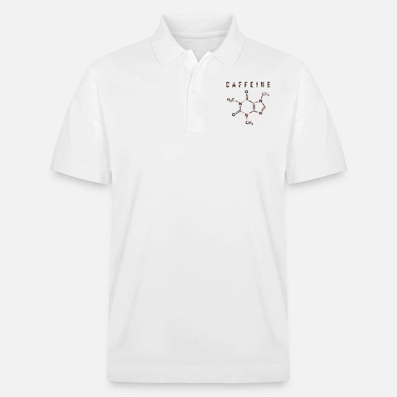 Molecola della caffeina - Polo ecologica unisex PREPSTER di Stanley/Stella - bianco