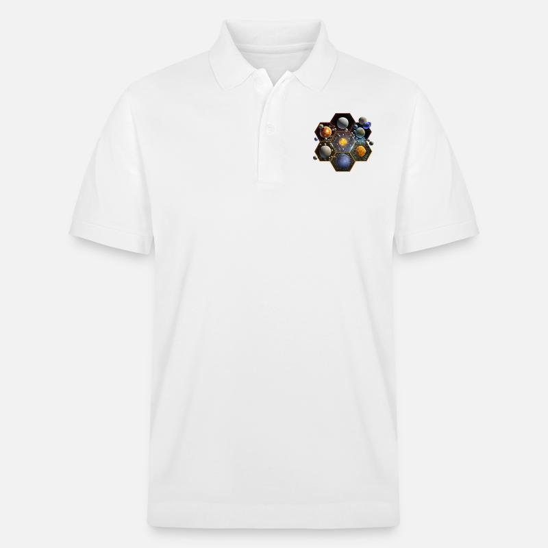 Système solaire hexagonal - Polo PREPSTER bio Stanley/Stella Unisexe - blanc