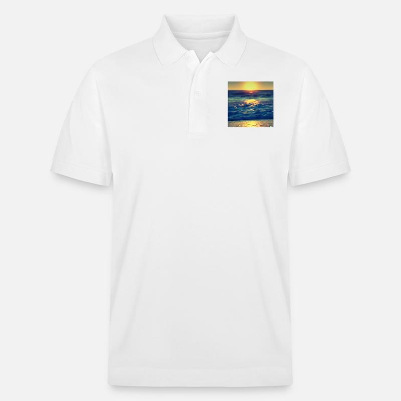 retro see sunset - Stanley/Stella Unisex Bio-Poloshirt PREPSTER - Weiß