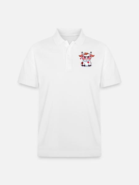 Lala, die Kuh - Stanley/Stella Unisex Bio-Poloshirt PREPSTER - Weiß