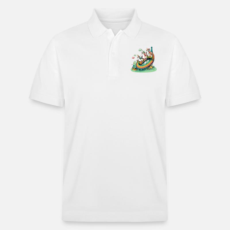 Einhörner im Regenbogenland - Stanley/Stella Unisex Bio-Poloshirt PREPSTER - Weiß