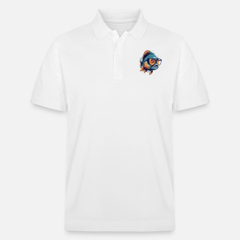 Blop den Brillenfisch - Stanley/Stella Unisex Bio-Poloshirt PREPSTER - Weiß