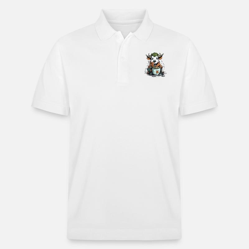 Kiko le taureau gourmand - Polo PREPSTER bio Stanley/Stella Unisexe - blanc