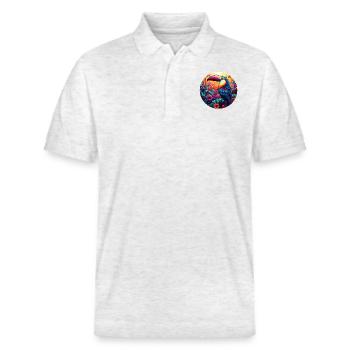 Toucan - Stanley/Stella Unisex Organic Polo Shirt PREPSTER - heather white - Front - Roxy (174cm) & Andy (188cm)