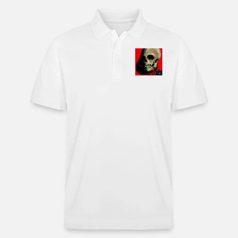 skull red - Stanley/Stella Unisex Bio-Poloshirt PREPSTER - Weiß