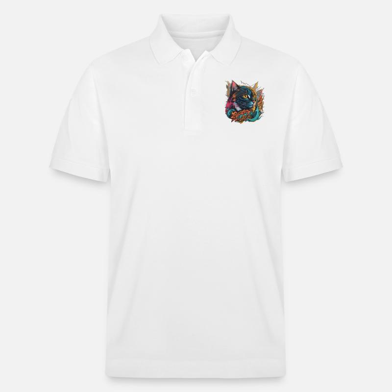 Beautiful Cat Design - Stanley/Stella Unisex Bio-Poloshirt PREPSTER - Weiß