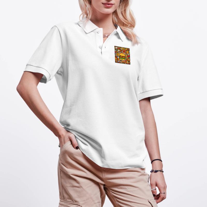Multi pattern burger Stanley/Stella Unisex Organic Polo Shirt PREPSTER