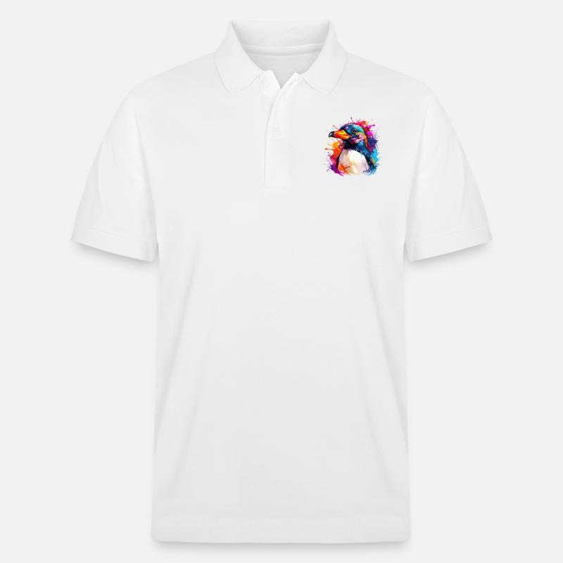 bunter Pinguin - Stanley/Stella Unisex Bio-Poloshirt PREPSTER - Weiß
