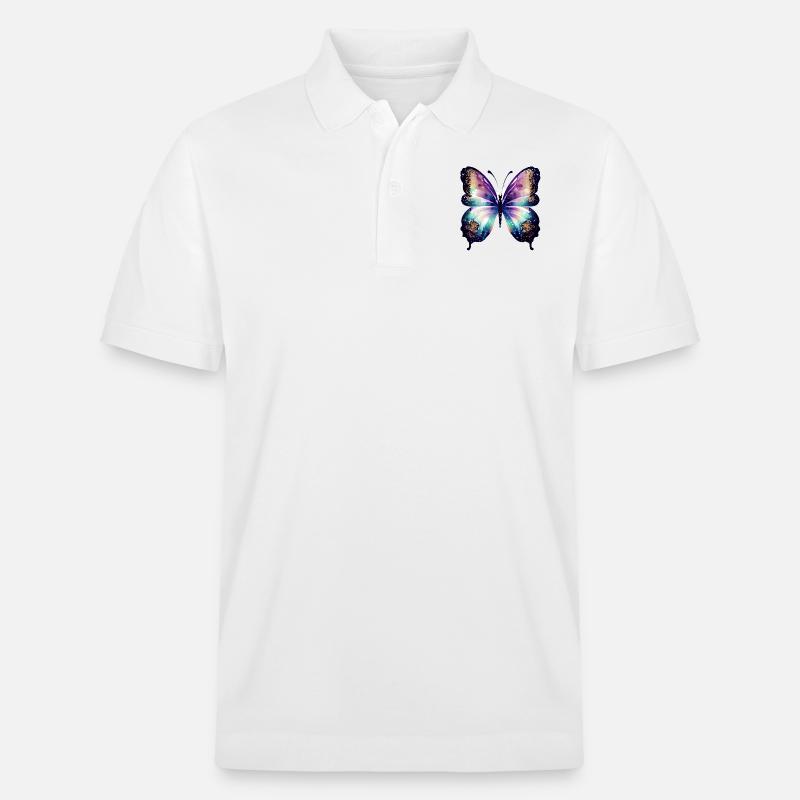 Papillon Papillon Insecte animal - Polo PREPSTER bio Stanley/Stella Unisexe - blanc