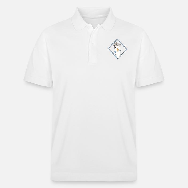 Moin Seemöwe im Diamantrahmen - Stanley/Stella Unisex Bio-Poloshirt PREPSTER - Weiß