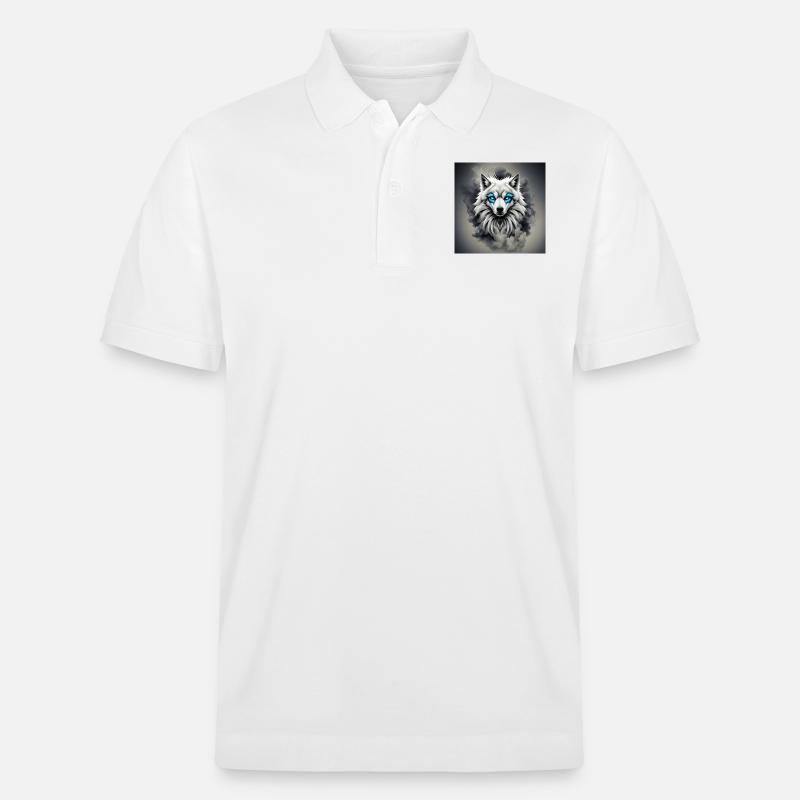 Wolfsblaue Augen - Stanley/Stella Unisex Bio-Poloshirt PREPSTER - Weiß