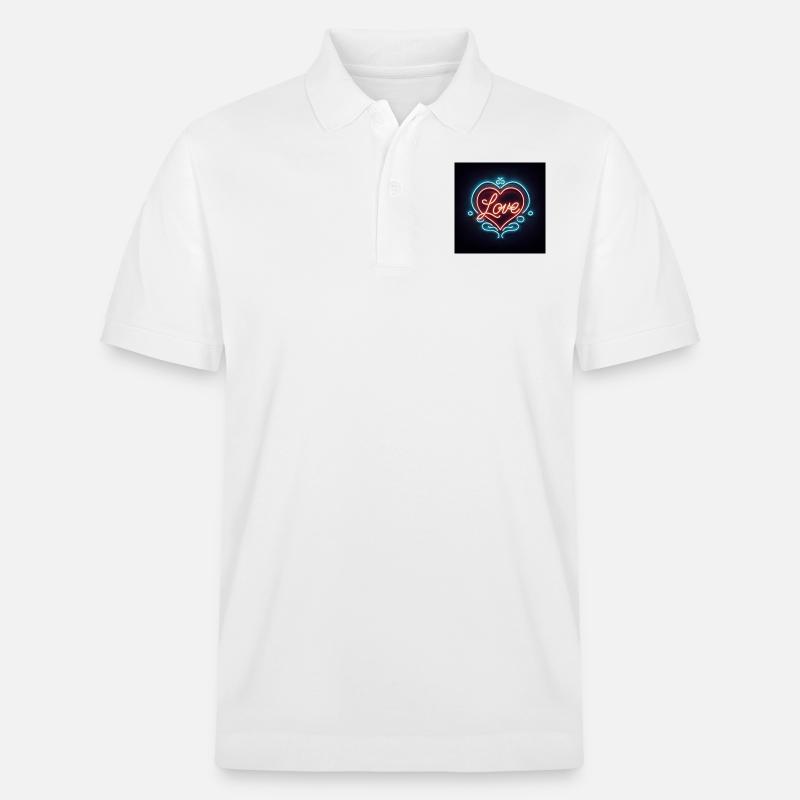 Neon Herz - Stanley/Stella Unisex Bio-Poloshirt PREPSTER - Weiß