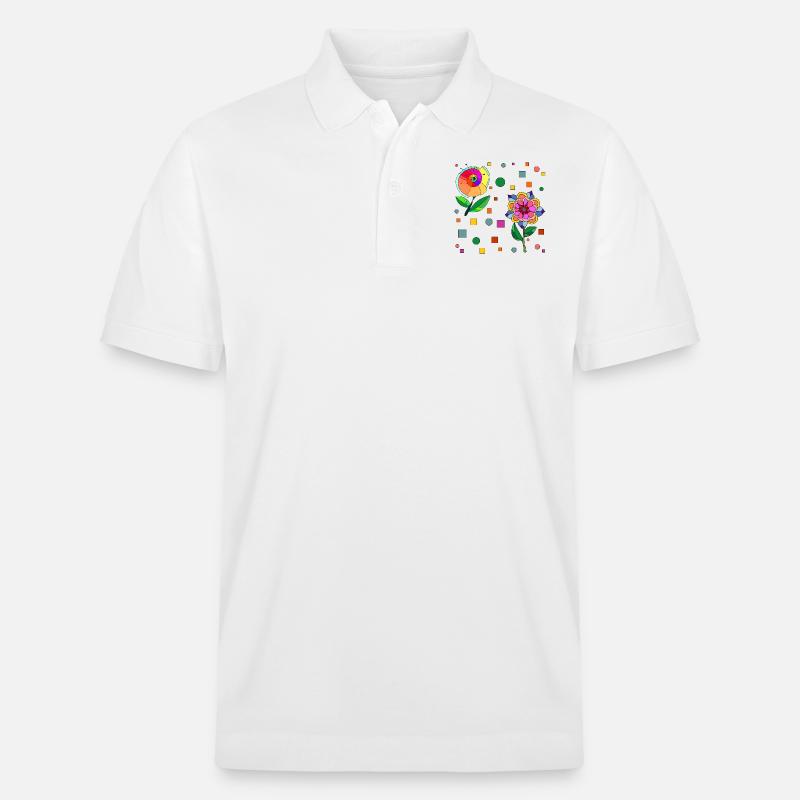 Blumen - Stanley/Stella Unisex Bio-Poloshirt PREPSTER - Weiß