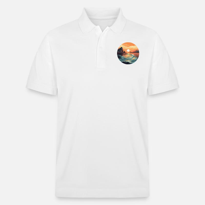 Coucher de soleil le matin - Polo PREPSTER bio Stanley/Stella Unisexe - blanc