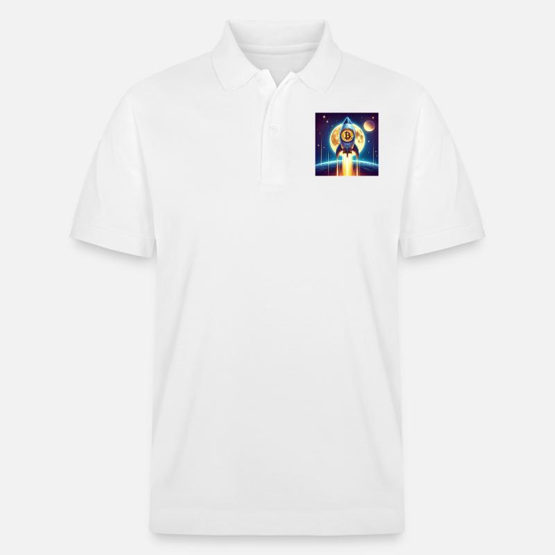 Bitcoin moon rocket - Stanley/Stella Unisex Bio-Poloshirt PREPSTER - Weiß
