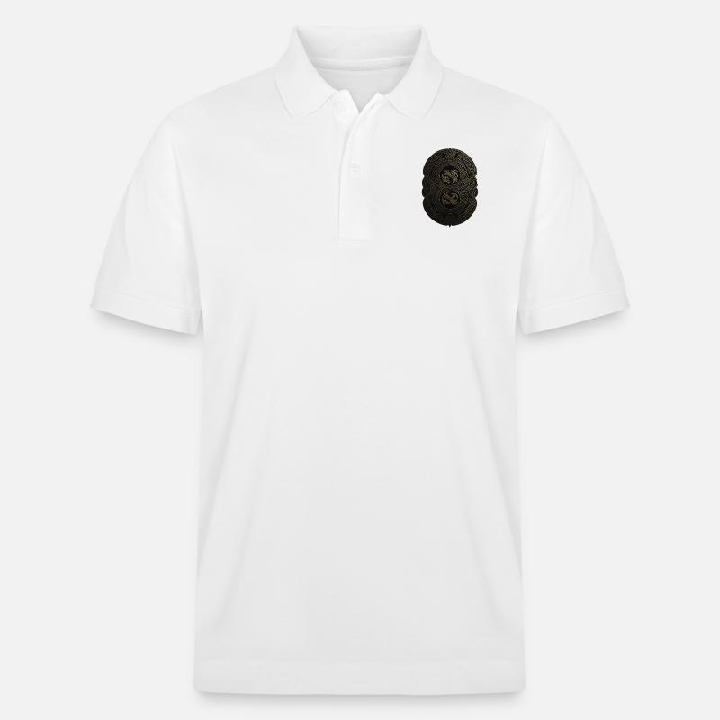 Maya Schwarz-Gold-Monogramm - Stanley/Stella Unisex Bio-Poloshirt PREPSTER - Weiß