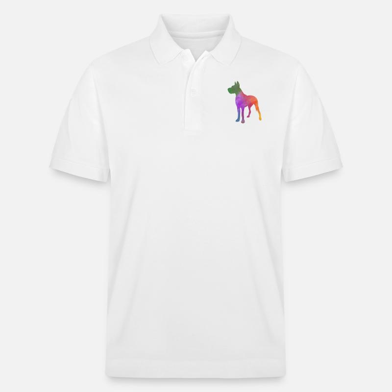 DEUTSCHE DOGGE BUNTER REGENBOGEN - Stanley/Stella Unisex Bio-Poloshirt PREPSTER - Weiß