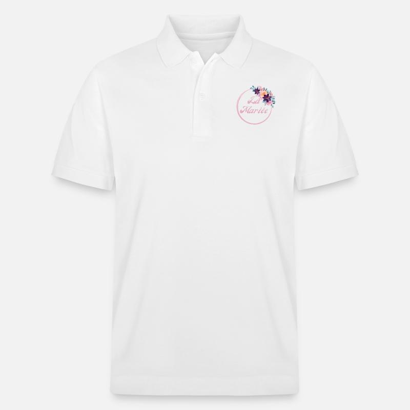 Die rosa Blumenbraut - Braut Geschenkidee - Stanley/Stella Unisex Bio-Poloshirt PREPSTER - Weiß