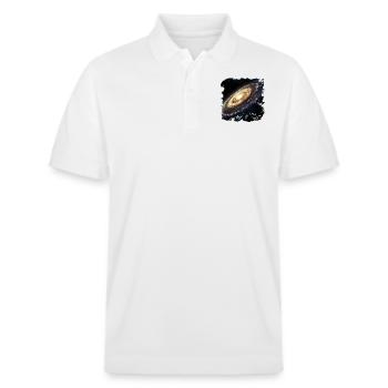 Of stars and galaxies - Stanley/Stella Unisex Organic Polo Shirt PREPSTER - white - Front - Roxy (174cm) & Andy (188cm)
