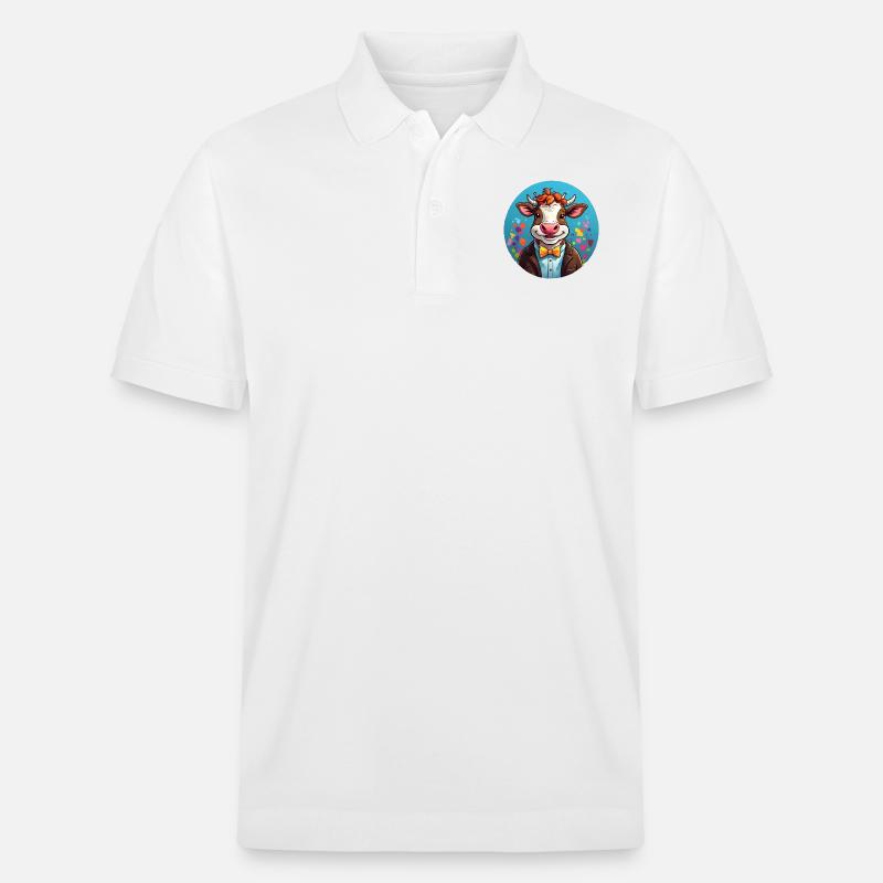 Lustige Kuh Comic - Stanley/Stella Unisex Bio-Poloshirt PREPSTER - Weiß