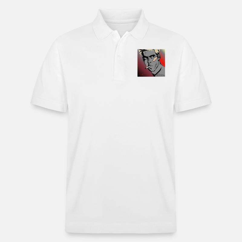 Mann mit Zigarette - Stanley/Stella Unisex Bio-Poloshirt PREPSTER - Weiß