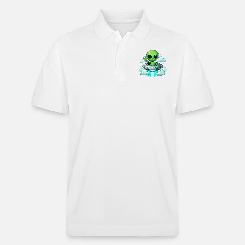 Alien zeigt Peace - Stanley/Stella Unisex Bio-Poloshirt PREPSTER - Weiß