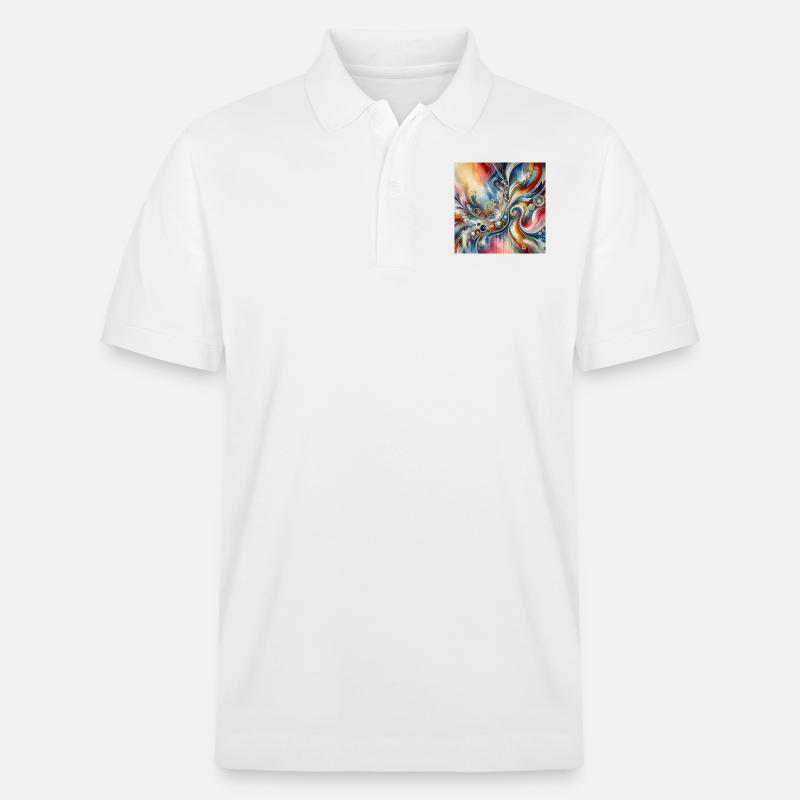 Lebendige Echos - Abstraktes Gemälde - Stanley/Stella Unisex Bio-Poloshirt PREPSTER - Weiß