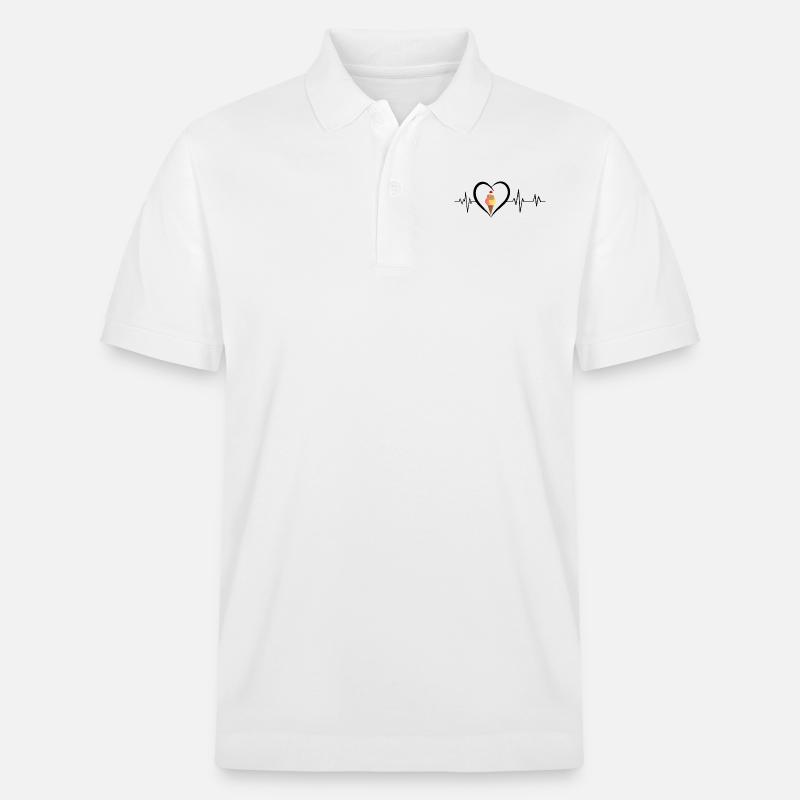 Herzschlag-Eiswaffel - Stanley/Stella Unisex Bio-Poloshirt PREPSTER - Weiß