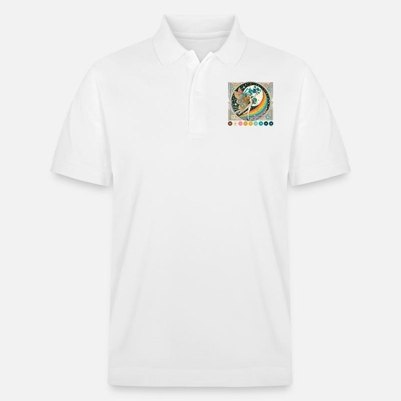 Fée arc-en-ciel rétro - Polo PREPSTER bio Stanley/Stella Unisexe - blanc