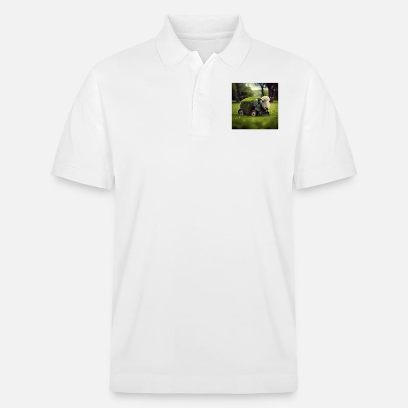 Spielerisches Mähen - Stanley/Stella Unisex Bio-Poloshirt PREPSTER - Weiß
