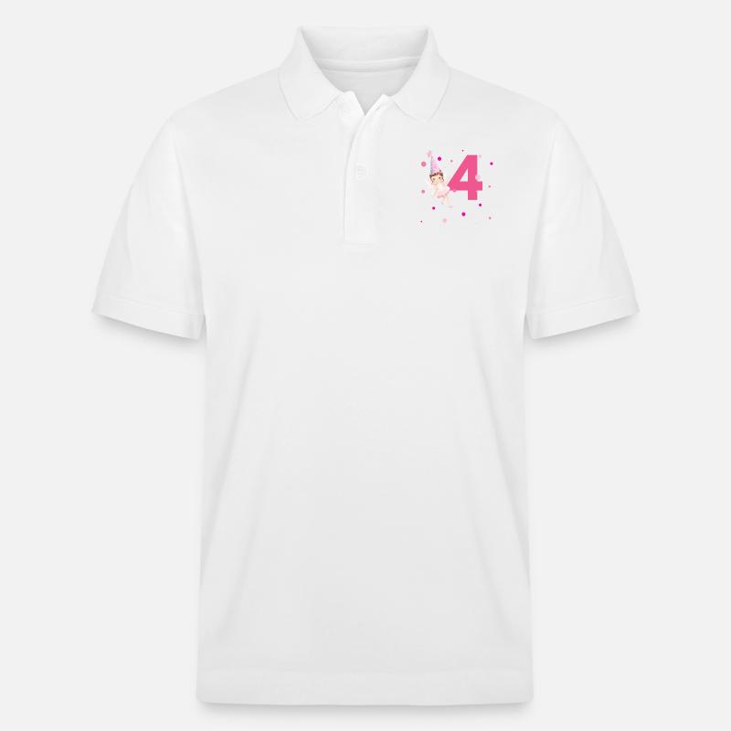 4e anniversaire fée rose - Polo PREPSTER bio Stanley/Stella Unisexe - blanc