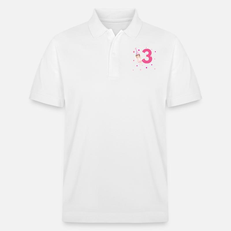 3e anniversaire fée rose - Polo PREPSTER bio Stanley/Stella Unisexe - blanc
