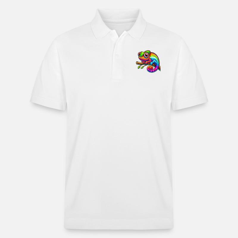 chamäleon comic - Stanley/Stella Unisex Bio-Poloshirt PREPSTER - Weiß