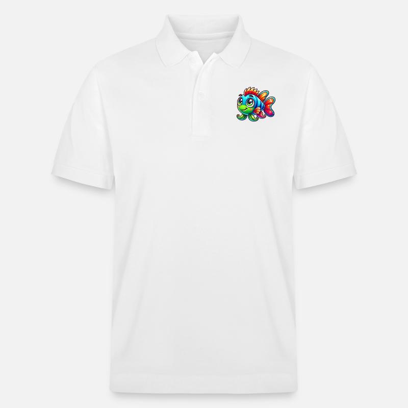 fish comic - Stanley/Stella Unisex Bio-Poloshirt PREPSTER - Weiß