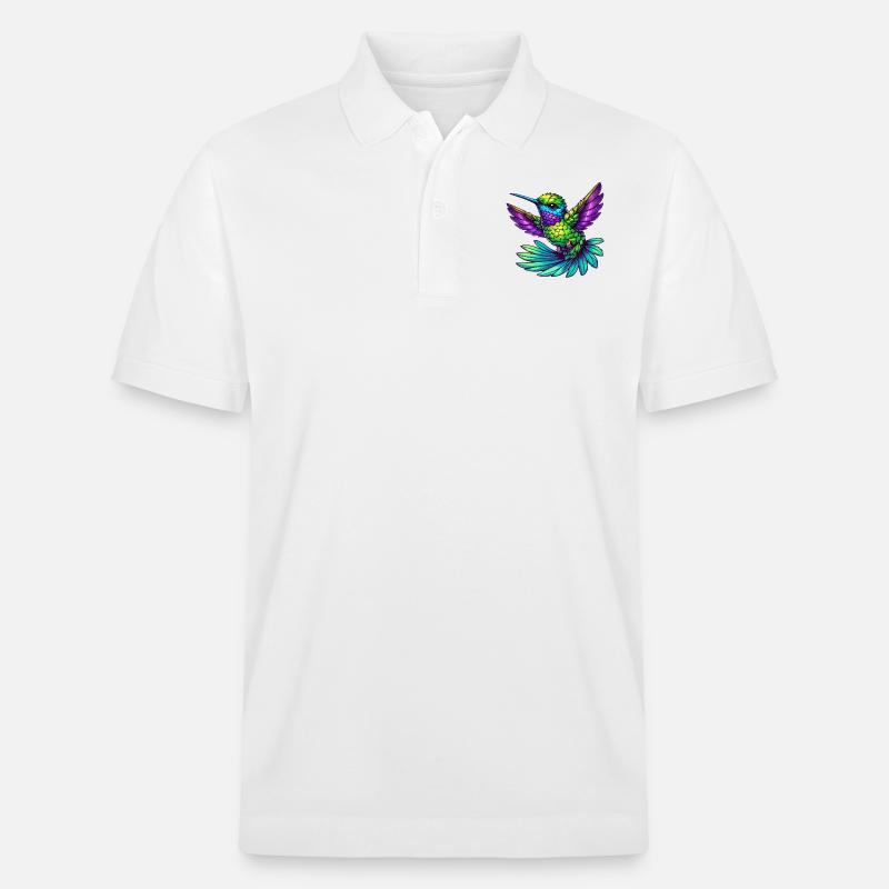 kolibri vogel - Stanley/Stella Unisex Bio-Poloshirt PREPSTER - Weiß