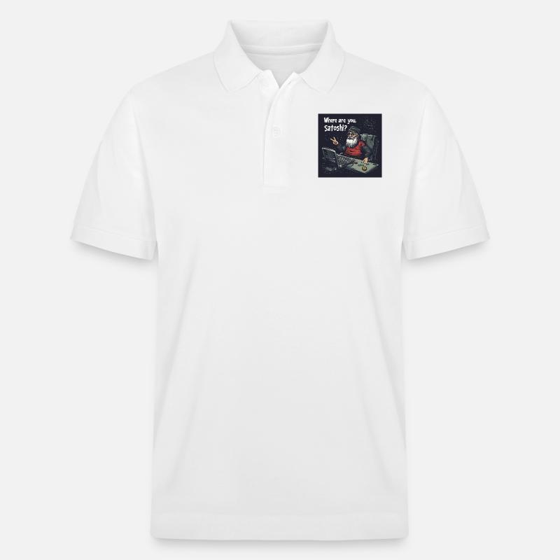 Bitcoin uncle Satoshi - Stanley/Stella Unisex Bio-Poloshirt PREPSTER - Weiß