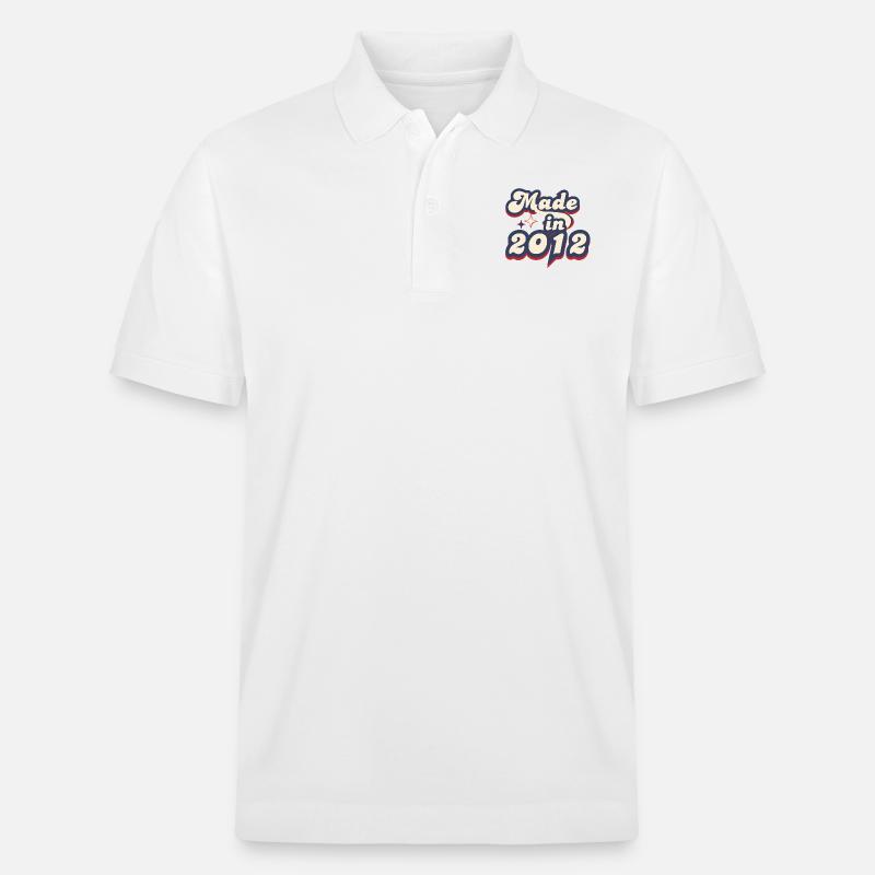 Made in 2012 retro - Stanley/Stella Unisex Organic Polo Shirt PREPSTER - white