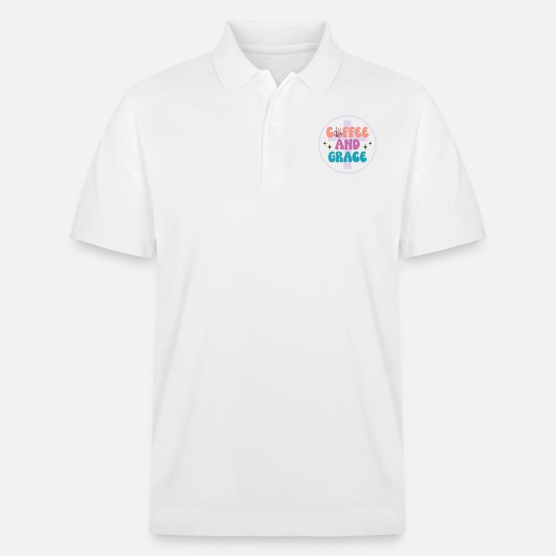 Kaffee & Gnade - Stanley/Stella Unisex Bio-Poloshirt PREPSTER - Weiß