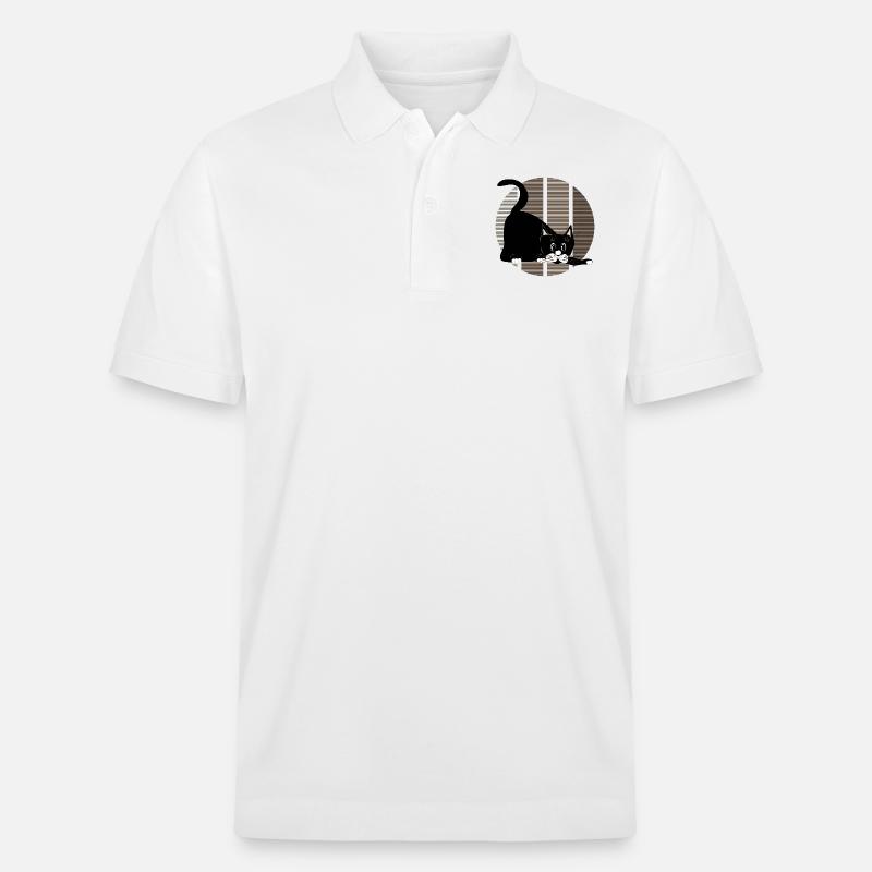 Katze - Stanley/Stella Unisex Bio-Poloshirt PREPSTER - Weiß