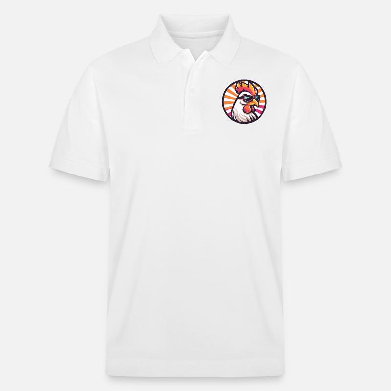 Huhn Comic Cool - Stanley/Stella Unisex Bio-Poloshirt PREPSTER - Weiß