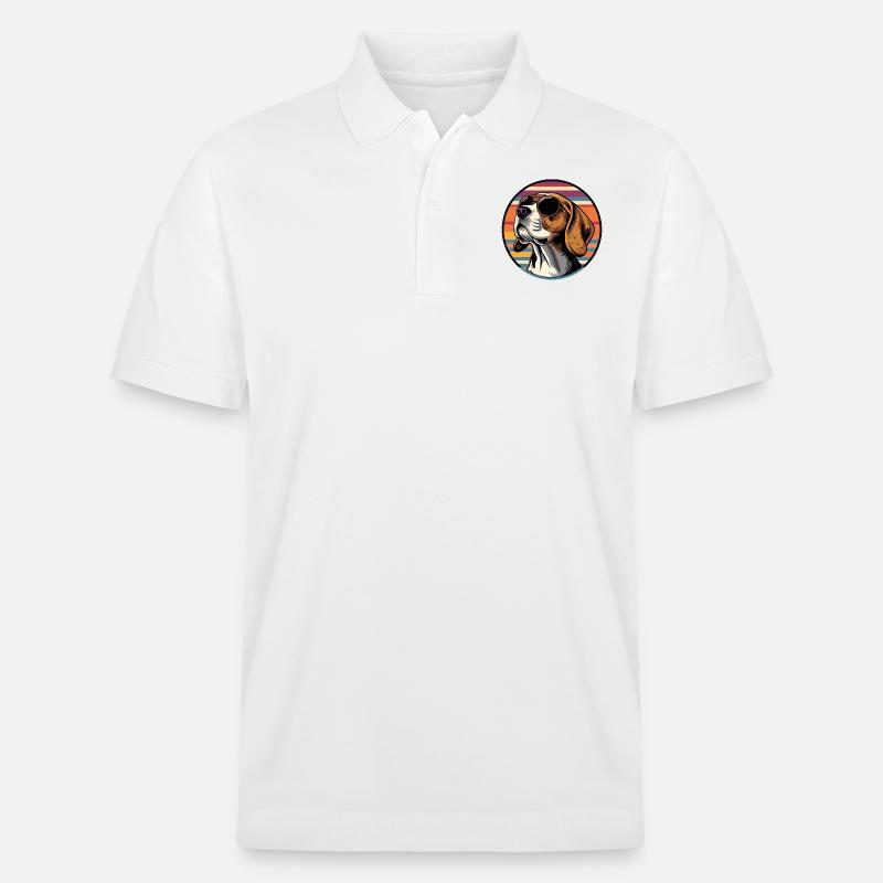 Beagle Chien Cool - Polo PREPSTER bio Stanley/Stella Unisexe - blanc