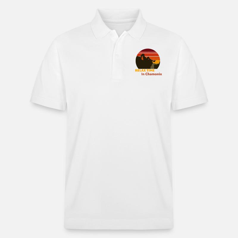 Coucher de soleil Chamonix - Polo PREPSTER bio Stanley/Stella Unisexe - blanc