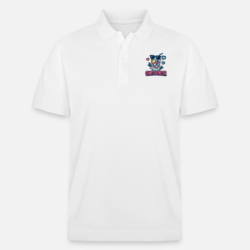 Ginfluencer - Stanley/Stella Unisex Bio-Poloshirt PREPSTER - Weiß