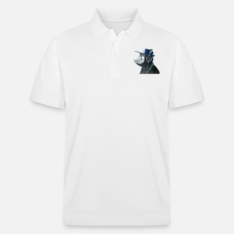 Affe Graffiti von Custom - Stanley/Stella Unisex Bio-Poloshirt PREPSTER - Weiß
