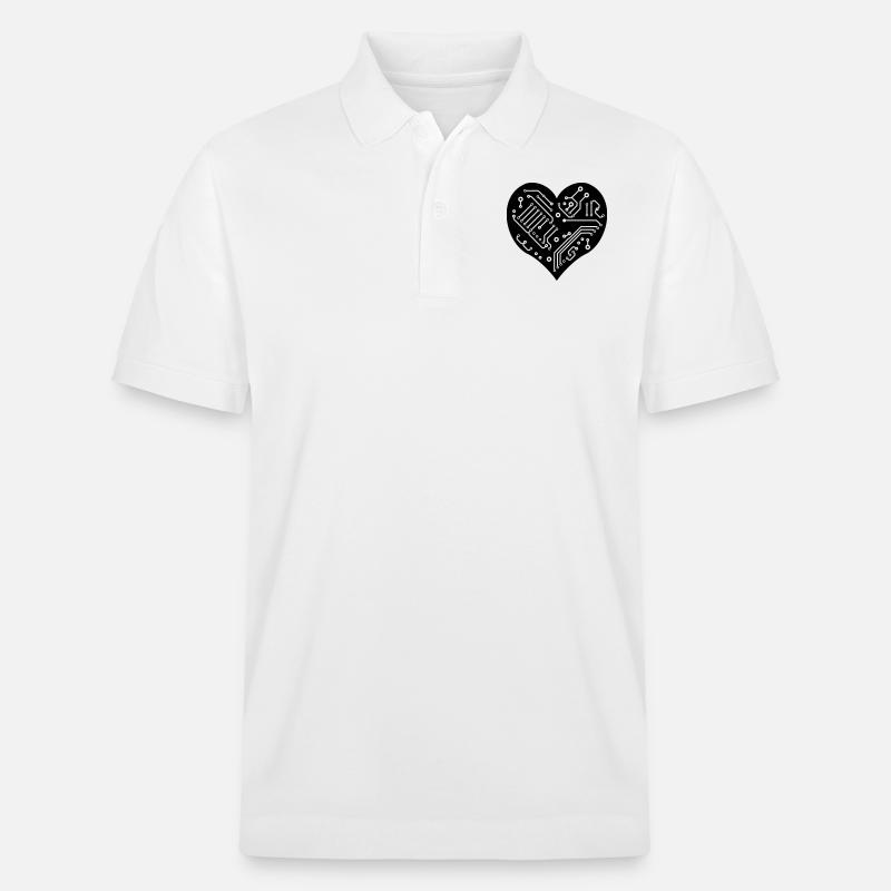 Technik Herz - Stanley/Stella Unisex Bio-Poloshirt PREPSTER - Weiß