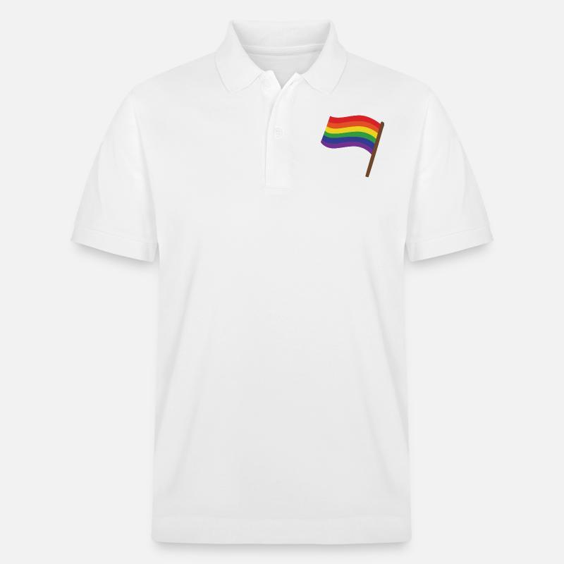 Regenbogenfahne | Geschenk Idee | LGBT - Stanley/Stella Unisex Bio-Poloshirt PREPSTER - Weiß