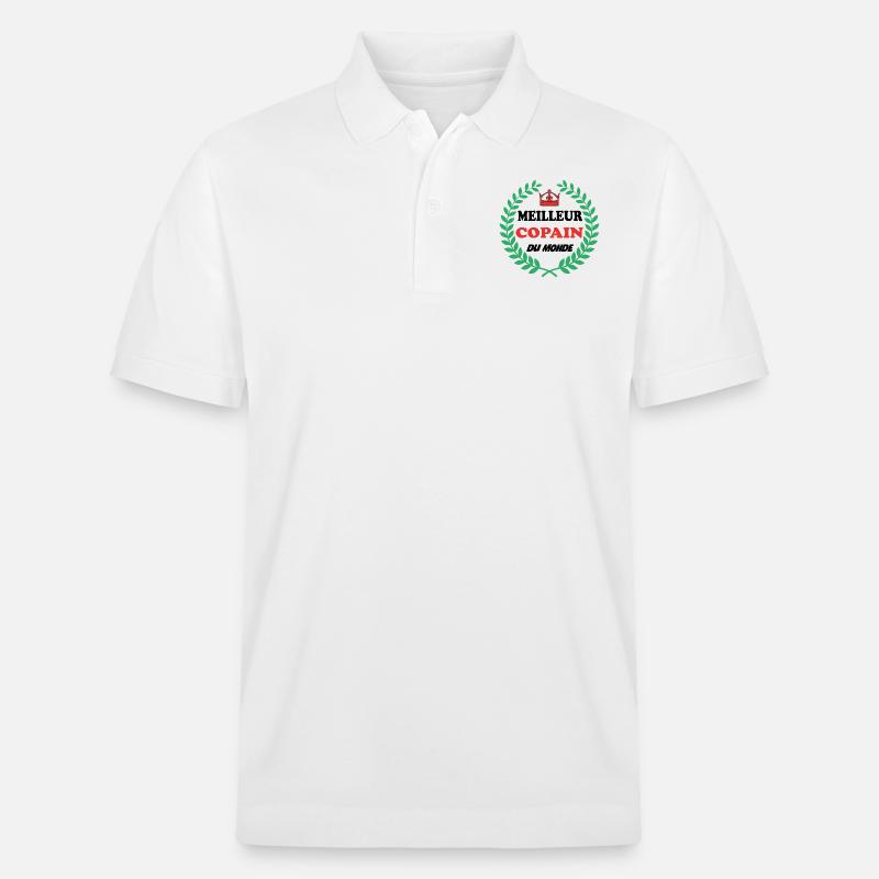 Meilleur copain du monde - Polo PREPSTER bio Stanley/Stella Unisexe - blanc