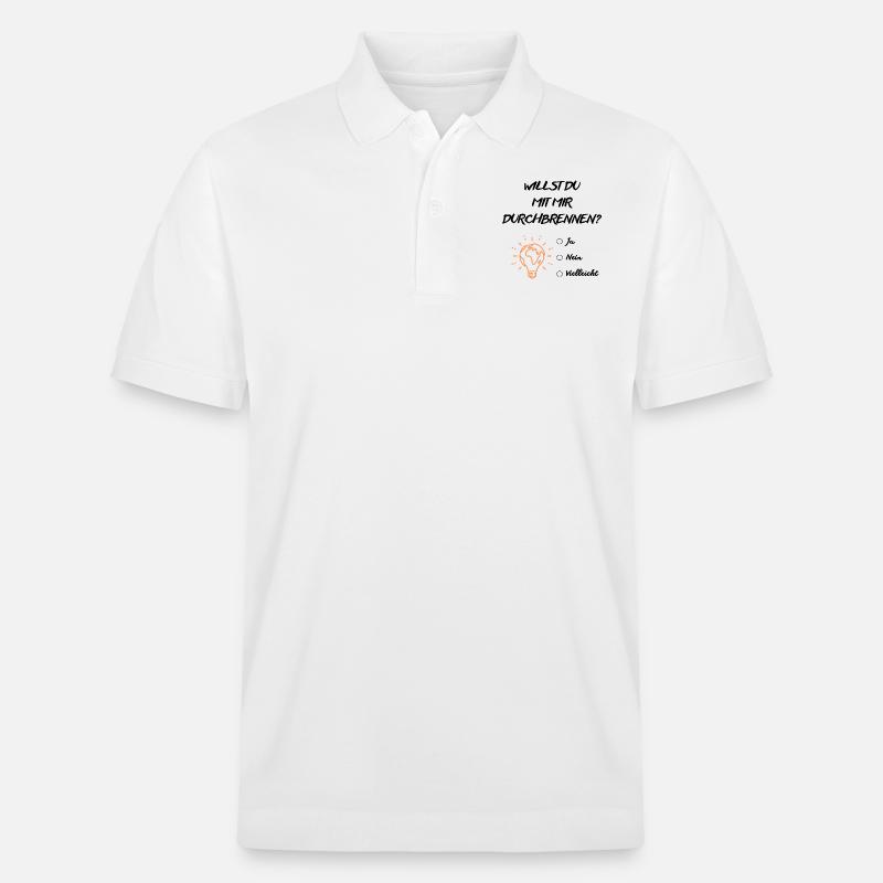Willst du mit mir durchbrennen - Stanley/Stella Unisex Bio-Poloshirt PREPSTER - Weiß